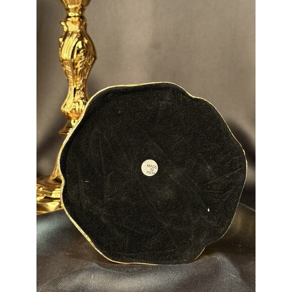 Solid Brass Candlestick Pair 10” Heavy Gold Finish Vintage French Style - Picture 10 of 14